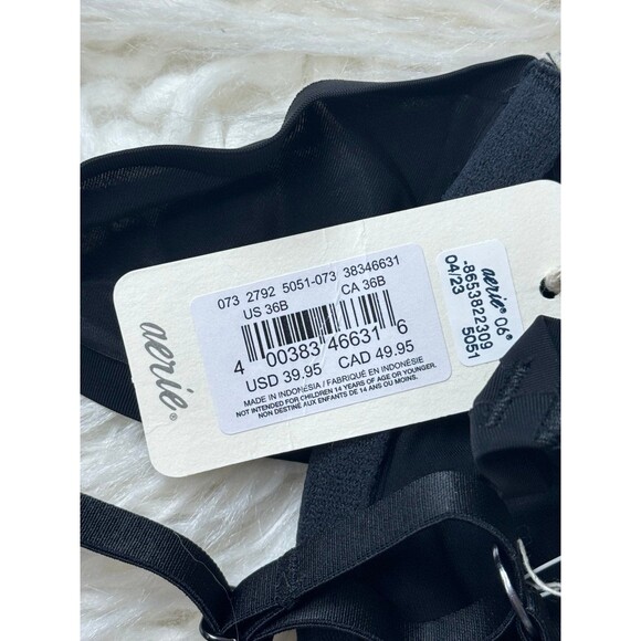 Aerie Smoothez Mesh Full Coverage Unlined Bra Black Size 36B - Picture 7 of 7